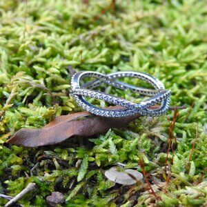 Pandora Silver Crossing Paths Ring, Size 9